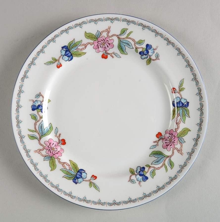 Pembroke (Blue Trim) Salad Plate by John  Aynsley & Sons-1
