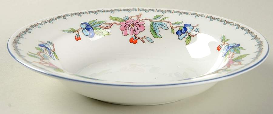 Pembroke (Blue Trim) Rim Soup Bowl by John  Aynsley & Sons-1
