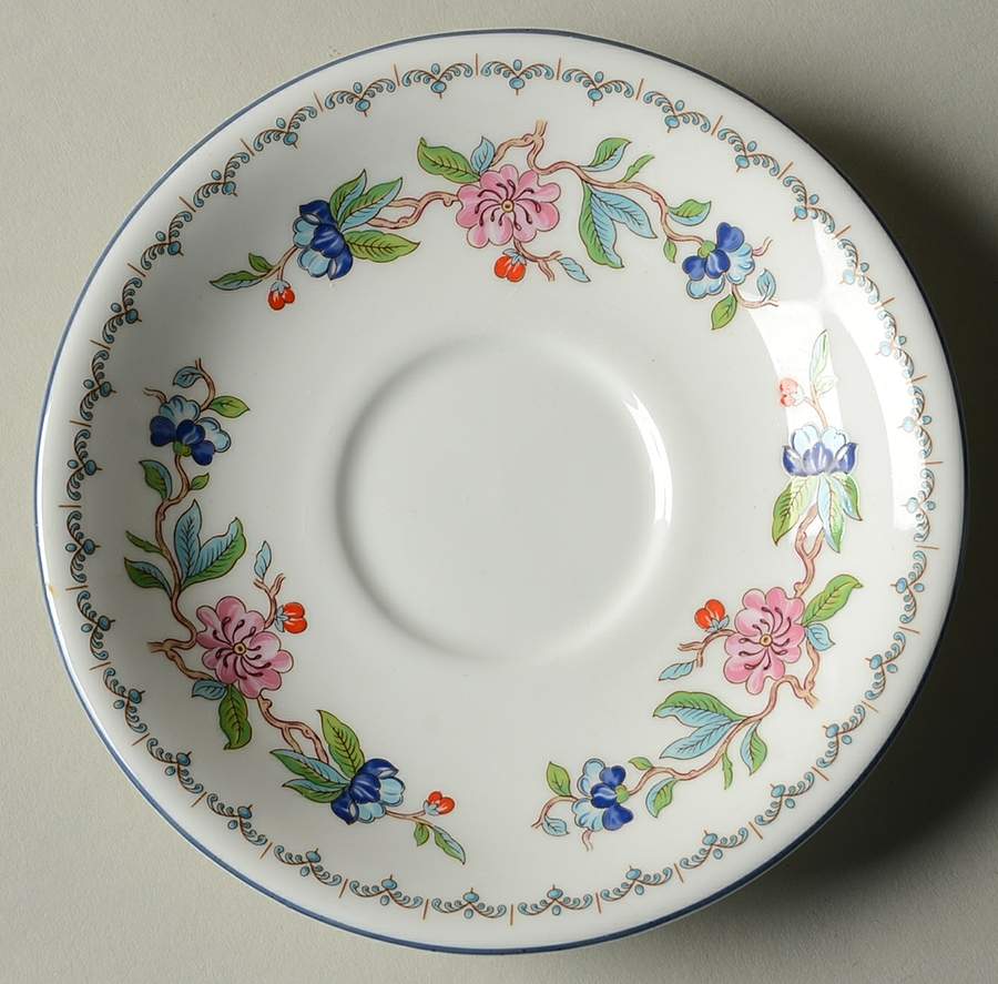 Pembroke (Blue Trim) Saucer by John  Aynsley & Sons-1
