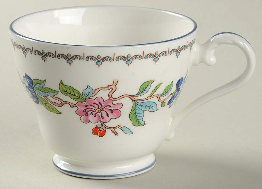Pembroke (Blue Trim) Footed Cup by John  Aynsley & Sons-1