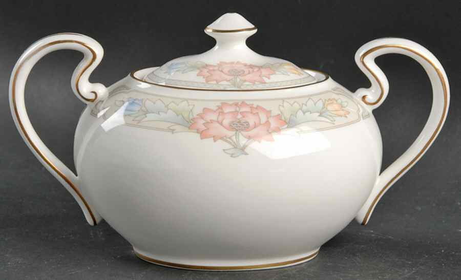 Peony Sugar Bowl & Lid by John  Aynsley & Sons-1