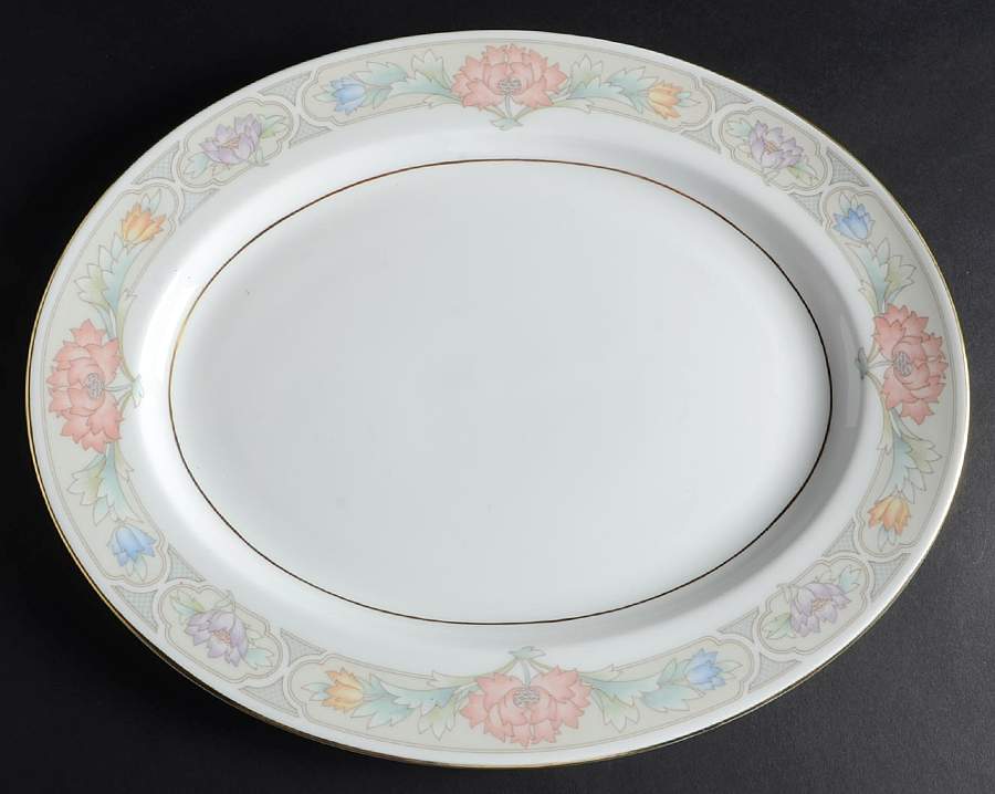 Peony 13" Oval Serving Platter by John  Aynsley & Sons-1