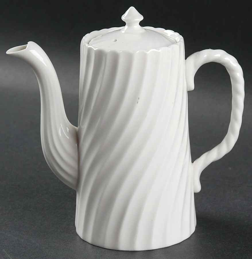 Portland White Individual Coffee Pot & Lid by John  Aynsley & Sons-1