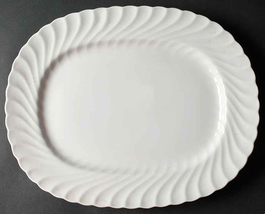 Portland White 15" Oval Serving Platter by John  Aynsley & Sons-1