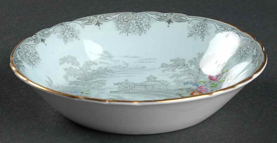 Queen's Garden (Blue, Scalloped) Fruit/Dessert (Sauce) Bowl by John  Aynsley & Sons-1