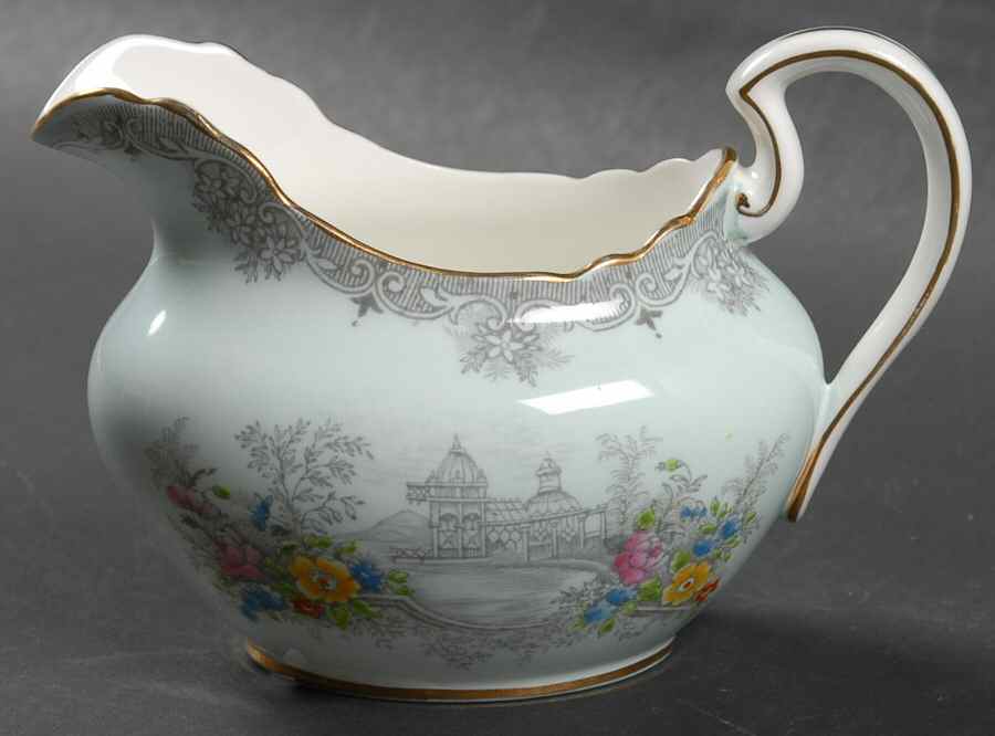 Queen's Garden (Blue, Scalloped) Creamer by John  Aynsley & Sons-1