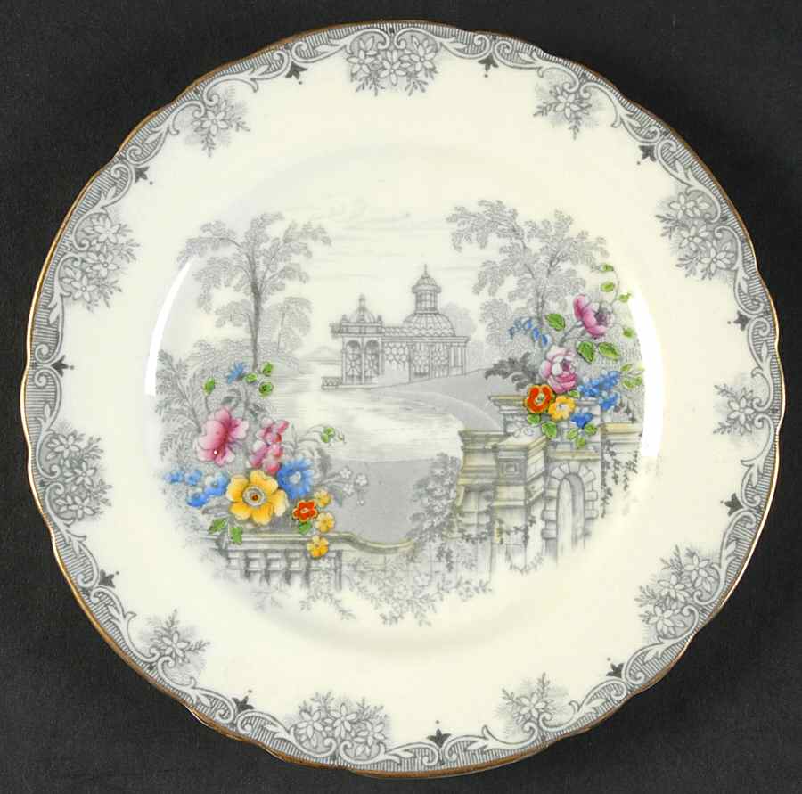 Queen's Garden (Ivory, Scalloped) Bread & Butter Plate by John  Aynsley & Sons-1