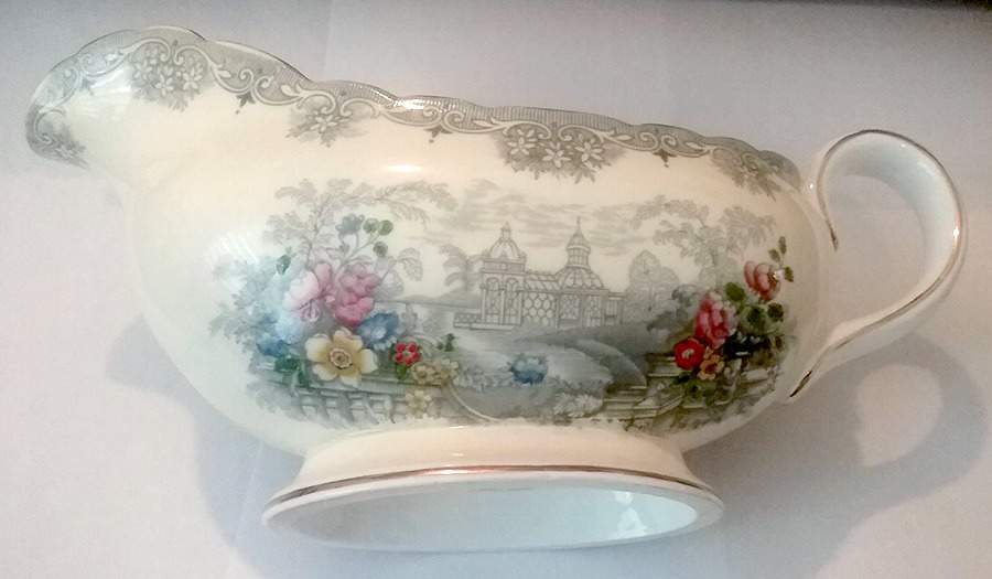 Queen's Garden (Ivory, Scalloped) Gravy Boat by John  Aynsley & Sons-1