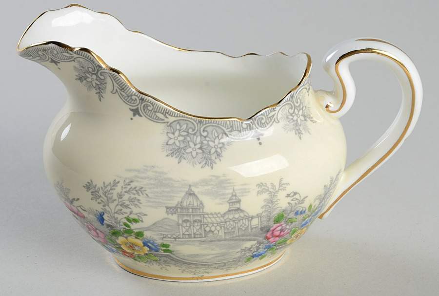 Queen's Garden (Ivory, Scalloped) Creamer by John  Aynsley & Sons-1