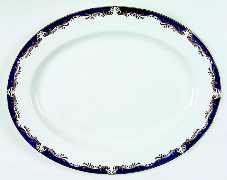 Royal Blue 15" Oval Serving Platter by John  Aynsley & Sons-1