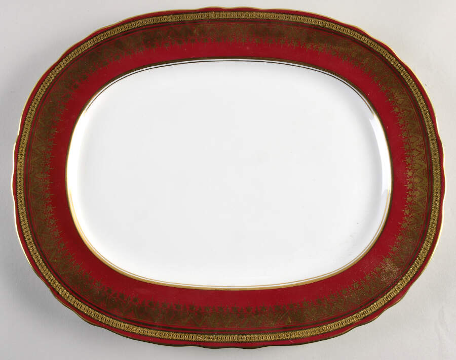 Romney Red 15" Oval Serving Platter by John  Aynsley & Sons-1