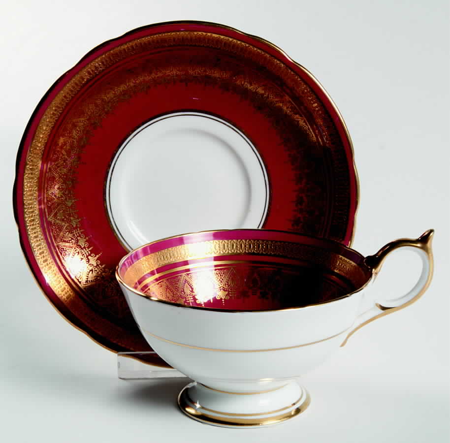 Romney Red Footed Cup & Saucer Set by John  Aynsley & Sons-1