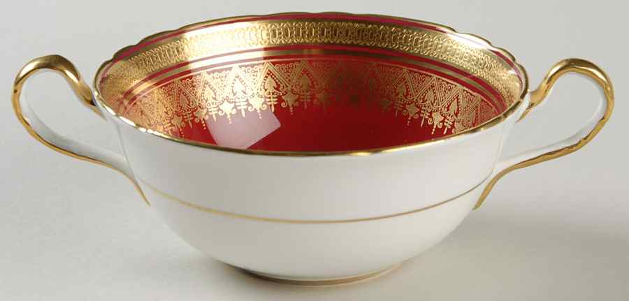 Romney Red Flat Cream Soup Bowl by John  Aynsley & Sons-1