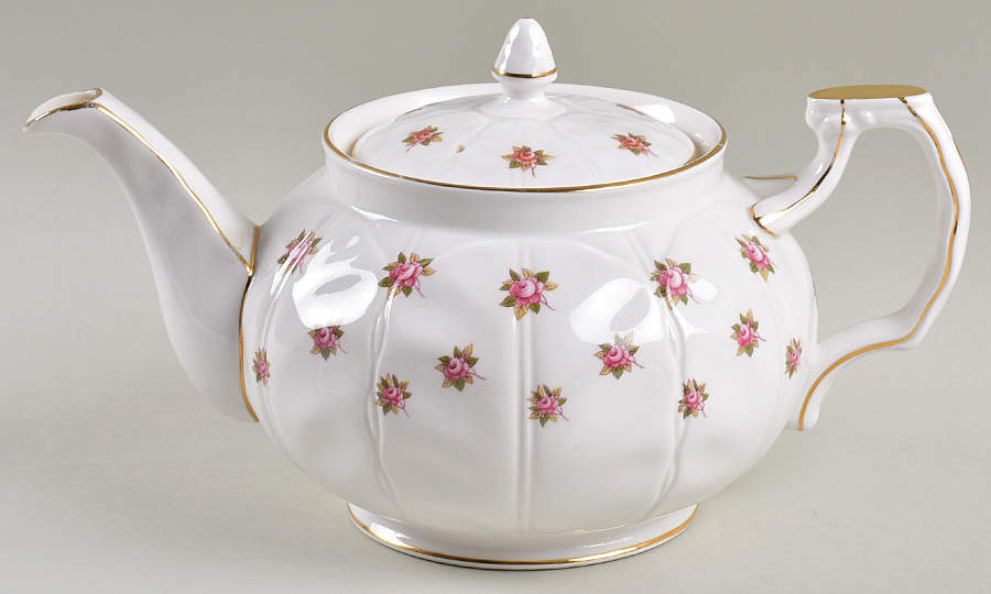 Rosedale (Pink Roses, Crocus Shape) Teapot & Lid by John  Aynsley & Sons-1