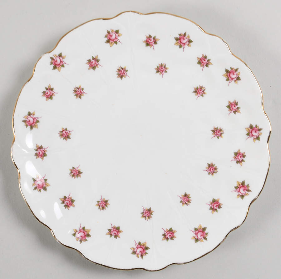 Rosedale (Pink Roses, Crocus Shape) Salad Plate by John  Aynsley & Sons-1