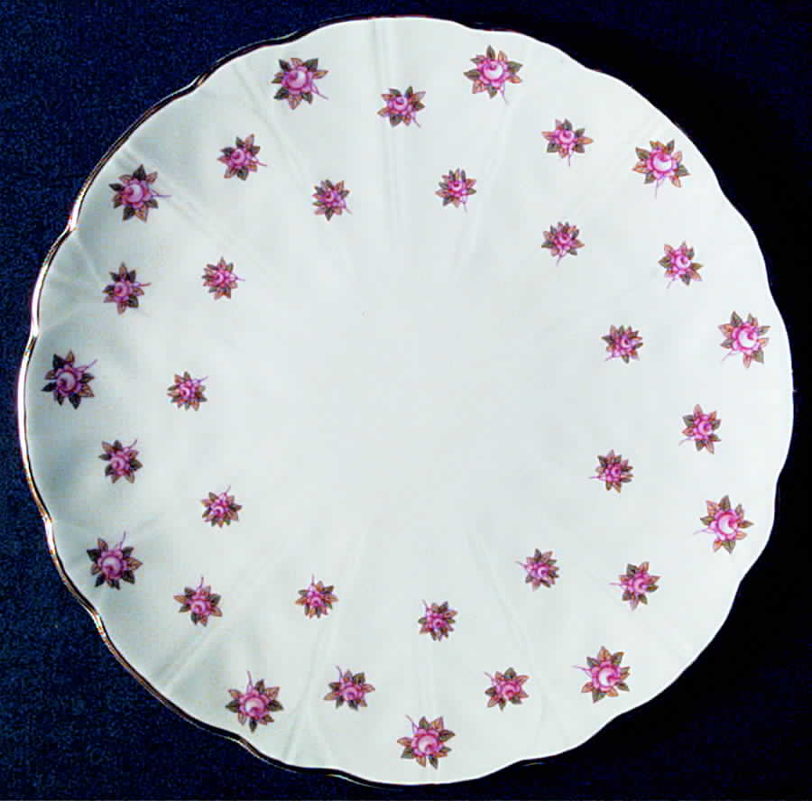 Rosedale (Pink Roses, Crocus Shape) Cookie Plate by John  Aynsley & Sons-1