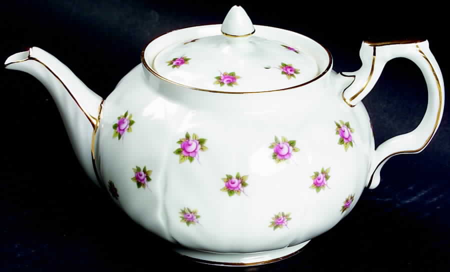 Rosedale (Pink Roses, Crocus Shape) Small Teapot & Lid by John  Aynsley & Sons-1