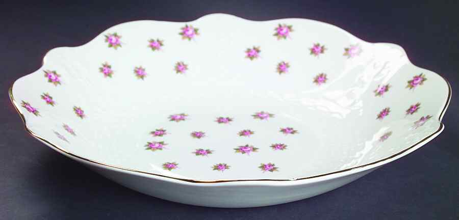 Rosedale (Pink Roses, Crocus Shape) Clyde Center Bowl by John  Aynsley & Sons-1