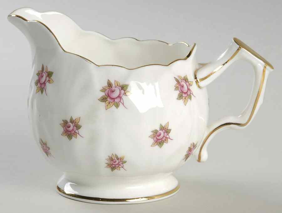 Rosedale (Pink Roses, Crocus Shape) Creamer by John  Aynsley & Sons-1