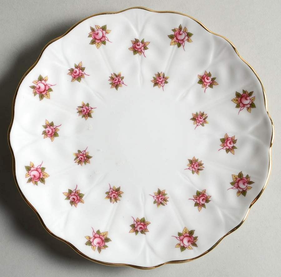 Rosedale (Pink Roses, Crocus Shape) Bread & Butter Plate by John  Aynsley & Sons-1