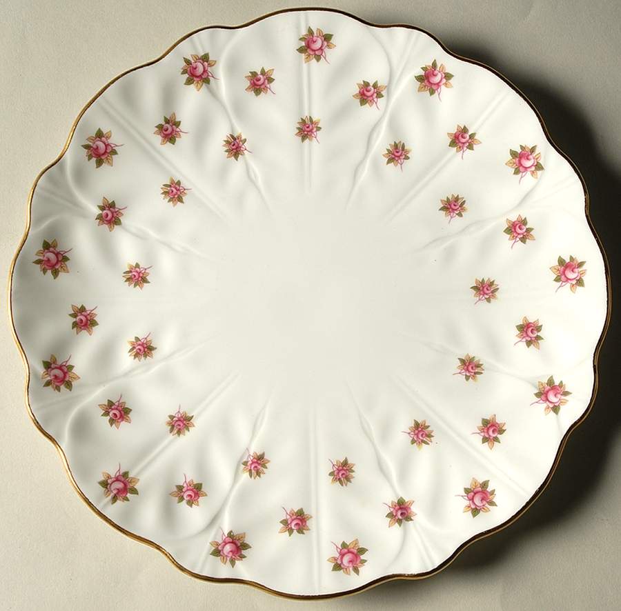 Rosedale (Pink Roses, Crocus Shape) Luncheon Plate by John  Aynsley & Sons-1