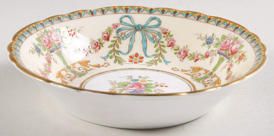 Rosedale (Bows, Flowers On Edge) Fruit/Dessert (Sauce) Bowl by John  Aynsley & Sons-1