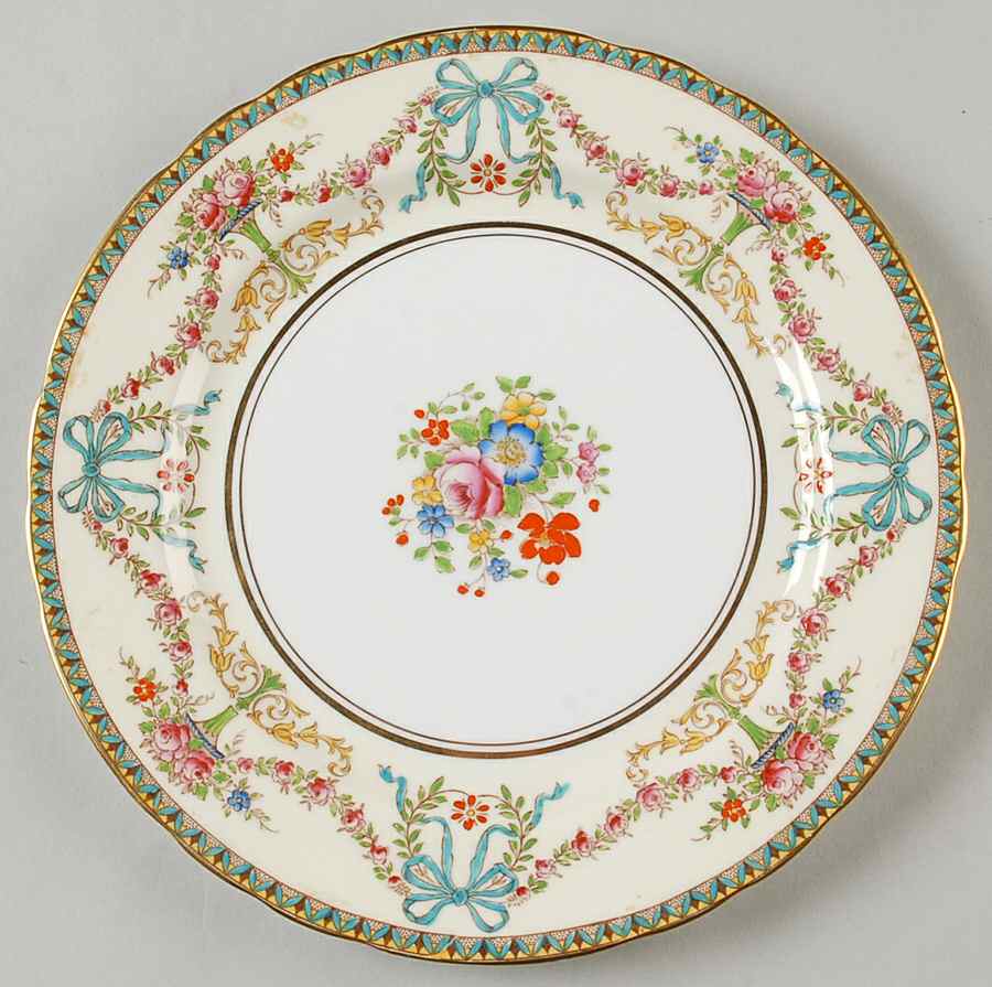Rosedale (Bows, Flowers On Edge) Salad Plate by John  Aynsley & Sons-1