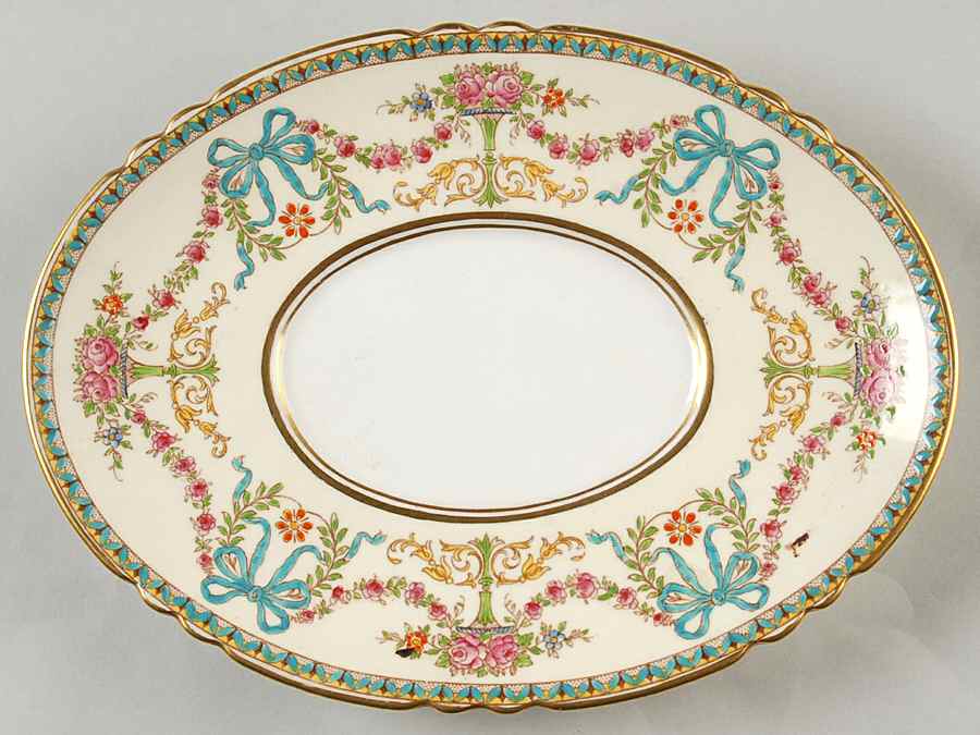 Rosedale (Bows, Flowers On Edge) Underplate for Gravy Boat by John  Aynsley & Sons-1