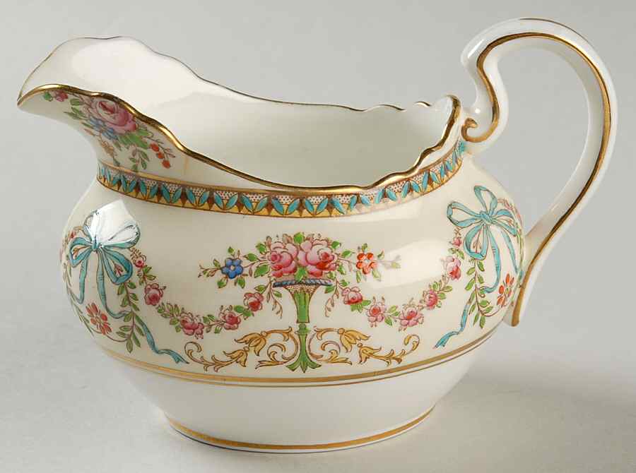 Rosedale (Bows, Flowers On Edge) Creamer by John  Aynsley & Sons-1