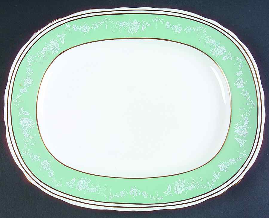 Rosewood (Scalloped) 13" Oval Serving Platter by John  Aynsley & Sons-1