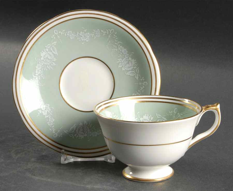 Rosewood (Scalloped) Footed Cup & Saucer Set by John  Aynsley & Sons-1