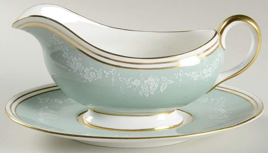 Rosewood (Scalloped) Gravy Boat & Underplate by John  Aynsley & Sons-1