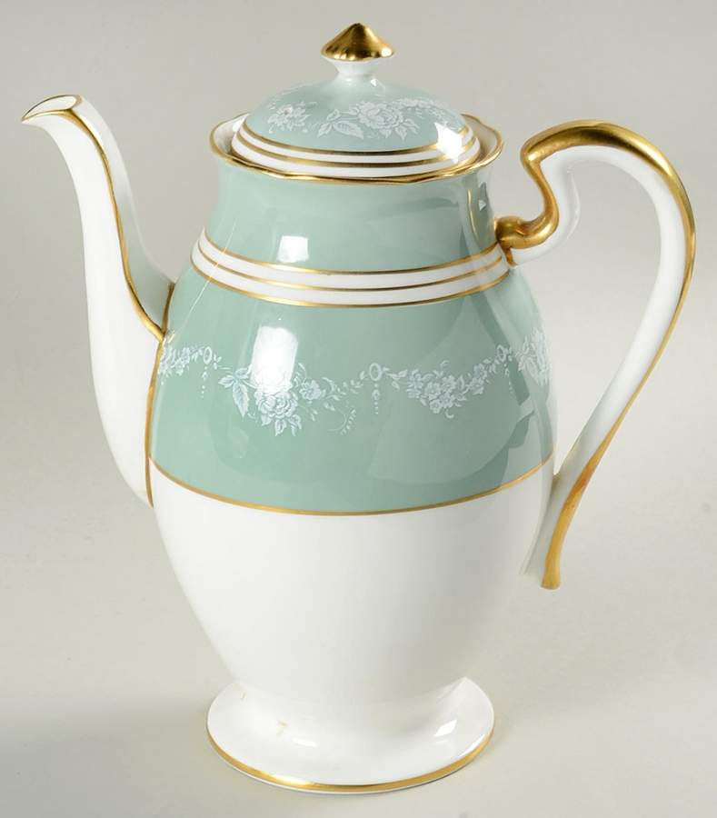Rosewood (Scalloped) Coffee Pot & Lid by John  Aynsley & Sons-1