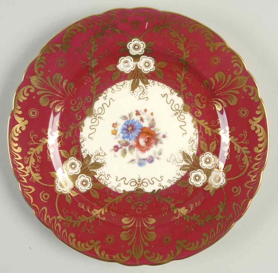 Royalty Red Bread & Butter Plate by John  Aynsley & Sons-1