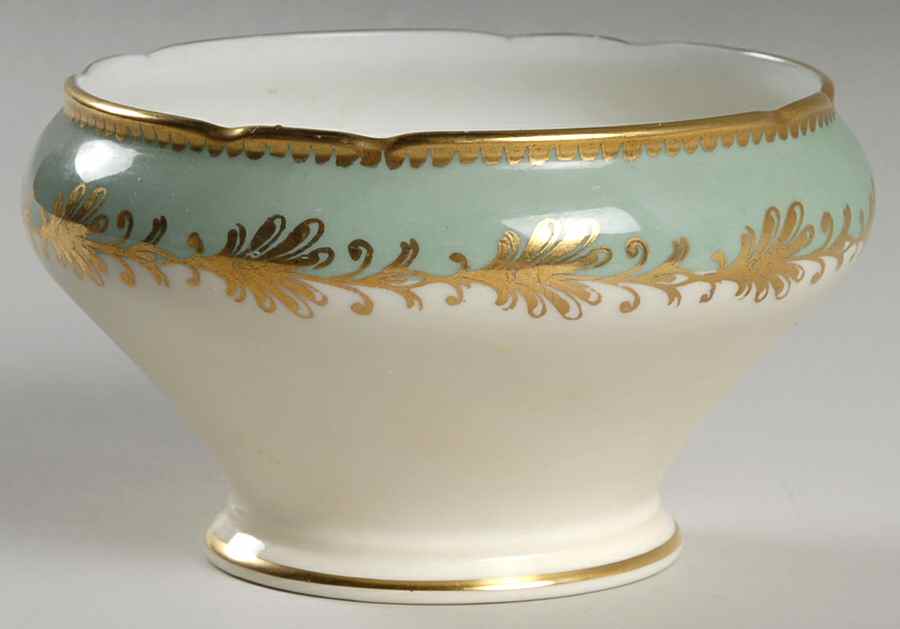 Rutland Nile Sage Green (Scalloped) Open Sugar Bowl by John  Aynsley & Sons-1
