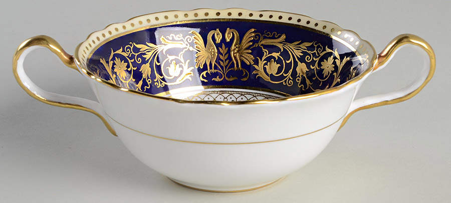 Seville Blue Flat Cream Soup Bowl by John  Aynsley & Sons-1