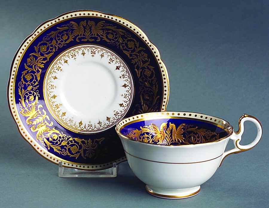 Seville Blue Footed Cup & Saucer Set by John  Aynsley & Sons-1