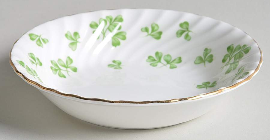 Shamrock White (Swirl Rim) Fruit/Dessert (Sauce) Bowl by John  Aynsley & Sons-1