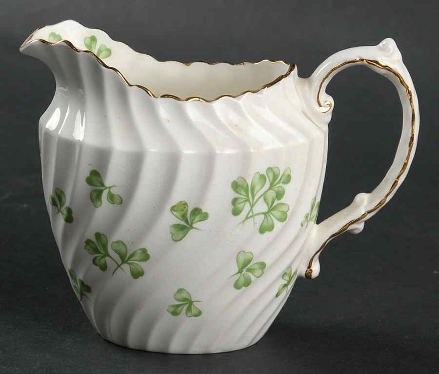 Shamrock White (Swirl Rim) Mini Creamer by John  Aynsley & Sons-1