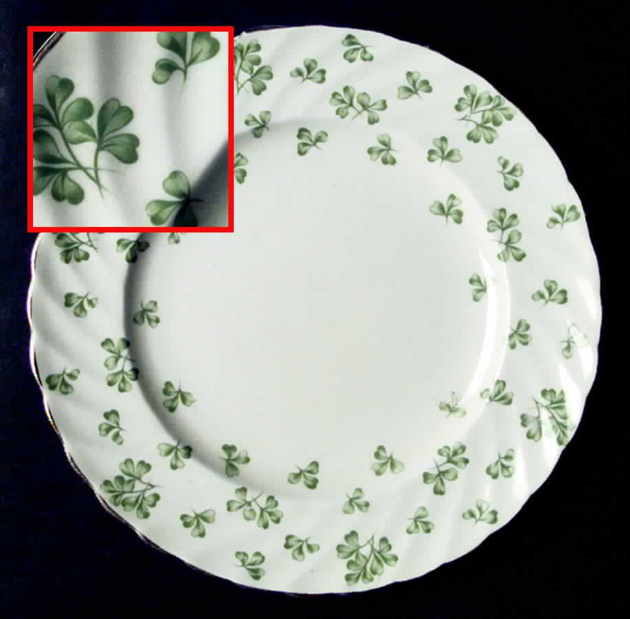 Shamrock Cream (Rim Shape) Salad Plate by John  Aynsley & Sons-1