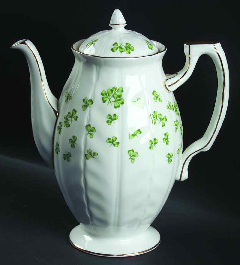Shamrock (Crocus, Coupe Shape) Coffee Pot & Lid by John  Aynsley & Sons-1