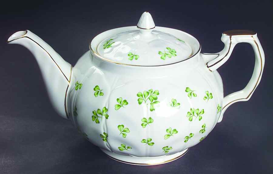 Shamrock (Crocus, Coupe Shape) Teapot & Lid by John  Aynsley & Sons-1