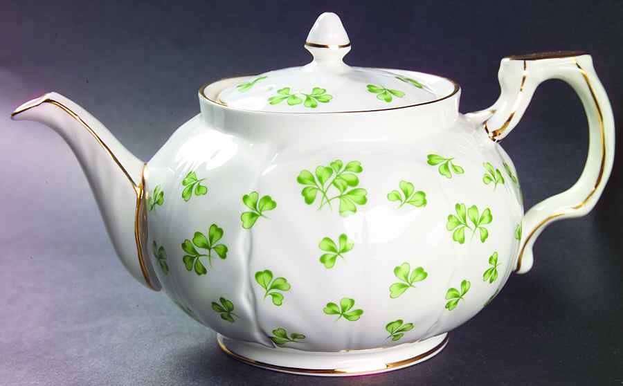 Shamrock (Crocus, Coupe Shape) Mini Teapot & Lid by John  Aynsley & Sons-1