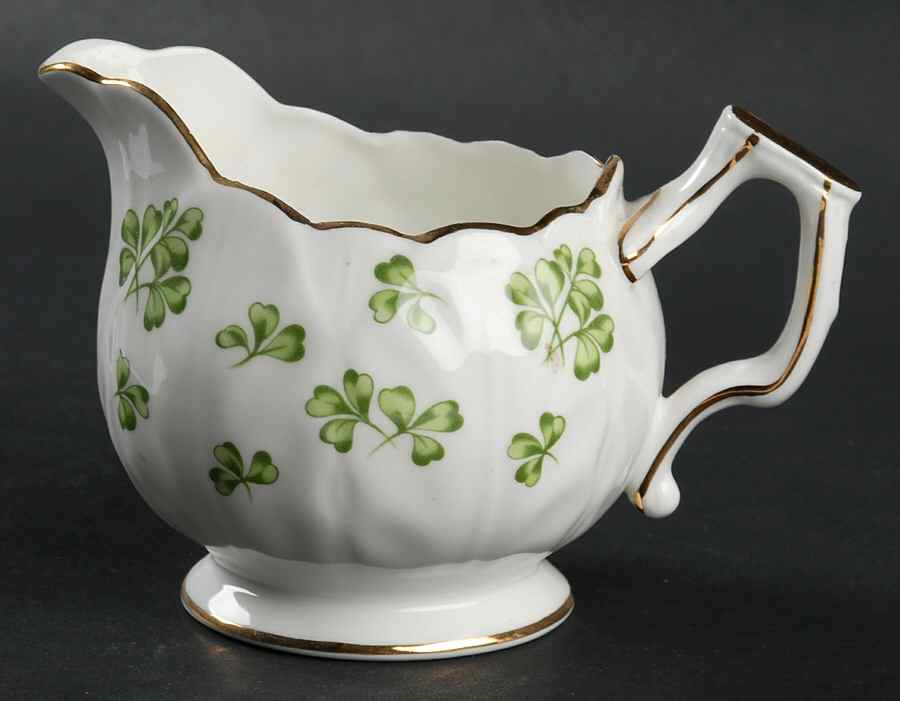 Shamrock (Crocus, Coupe Shape) Creamer by John  Aynsley & Sons-1