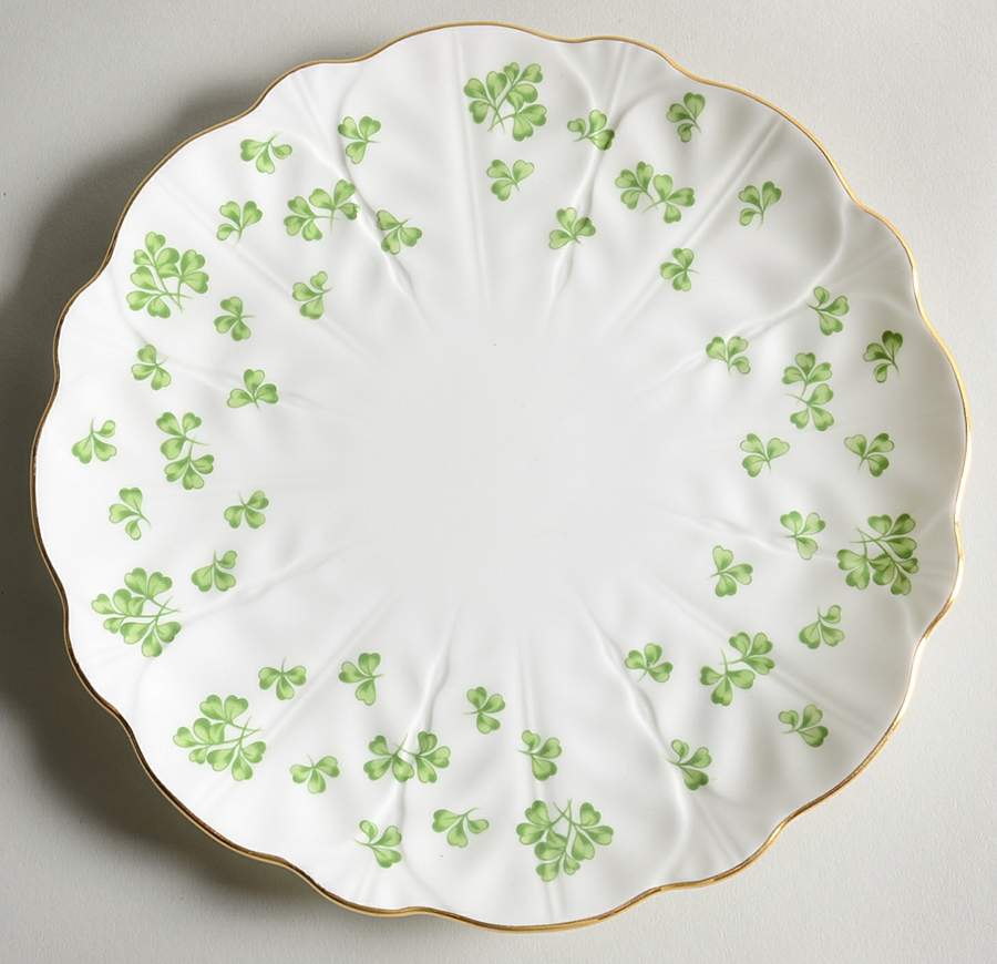 Shamrock (Crocus, Coupe Shape) Luncheon Plate by John  Aynsley & Sons-1