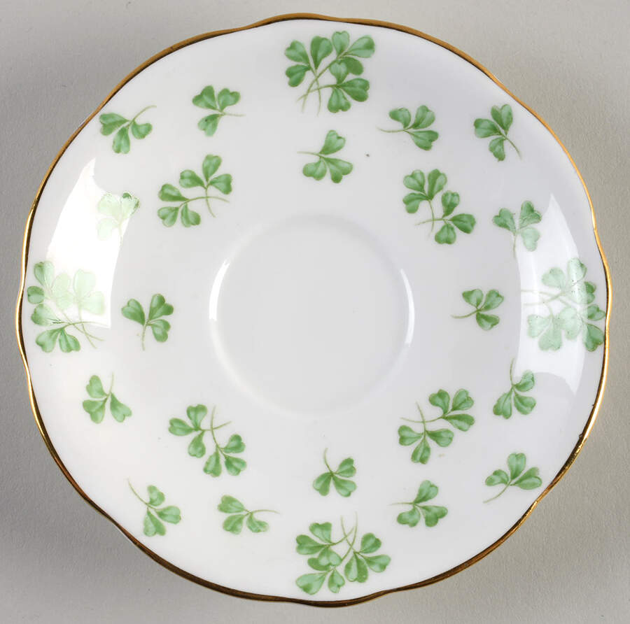 Shamrock (Rim, Scalloped) Saucer by John  Aynsley & Sons-1