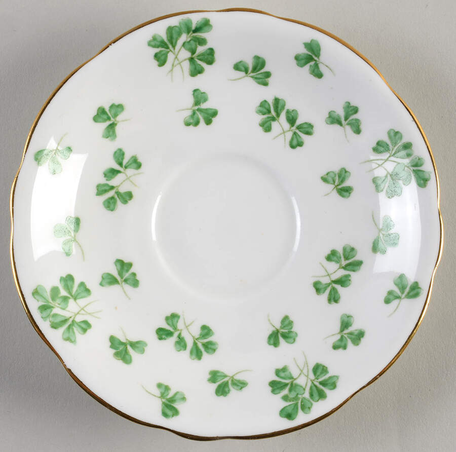 Shamrock (Rim, Scalloped) Saucer for Bouillon Cup by John  Aynsley & Sons-1