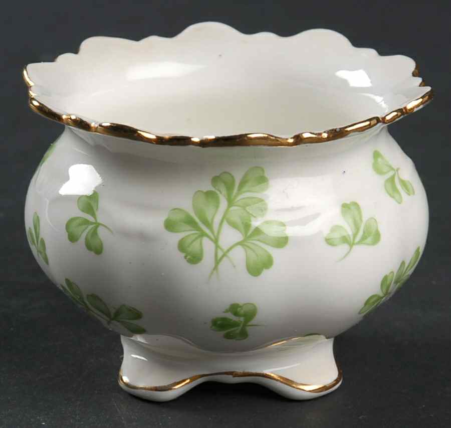 Shamrock (Rim, Scalloped) Mini Open Sugar Bowl by John  Aynsley & Sons-1