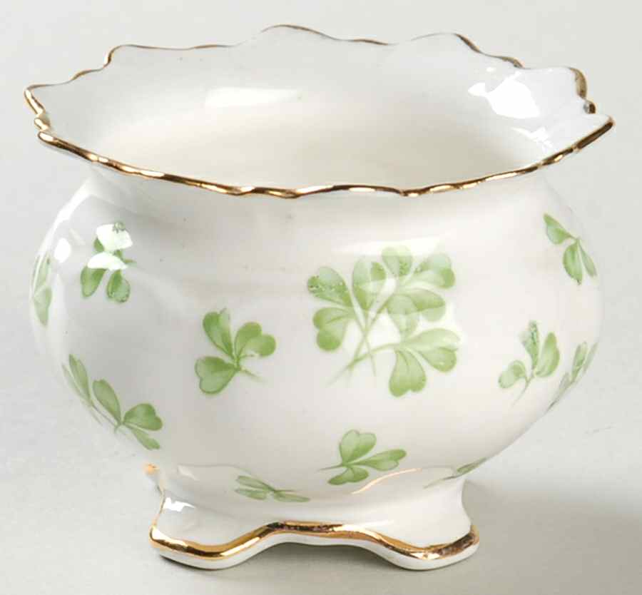 Shamrock (Rim, Scalloped) Mini Open Sugar Bowl by John  Aynsley & Sons-1