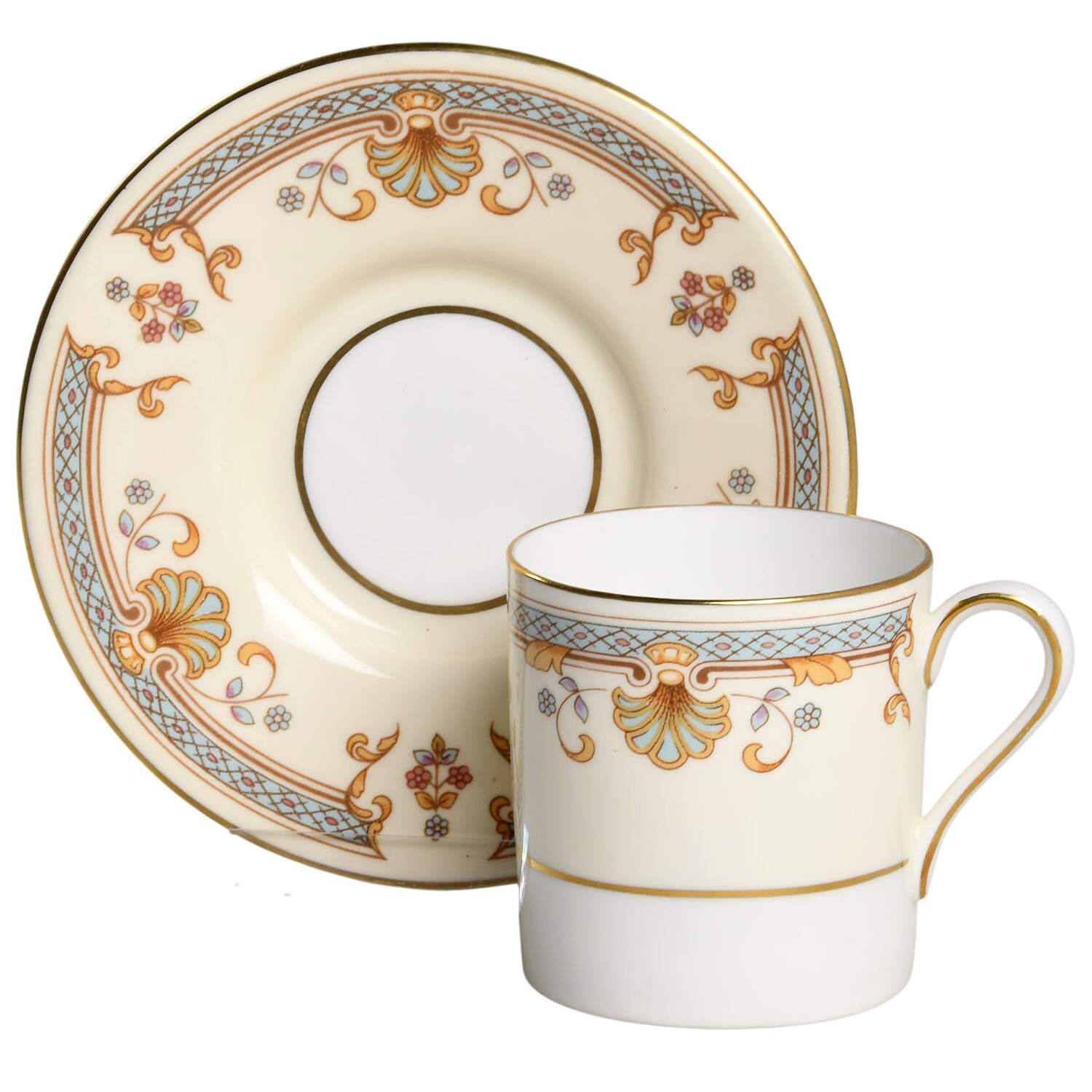 Shelbourne Flat Demitasse Cup & Saucer Set by John  Aynsley & Sons-1